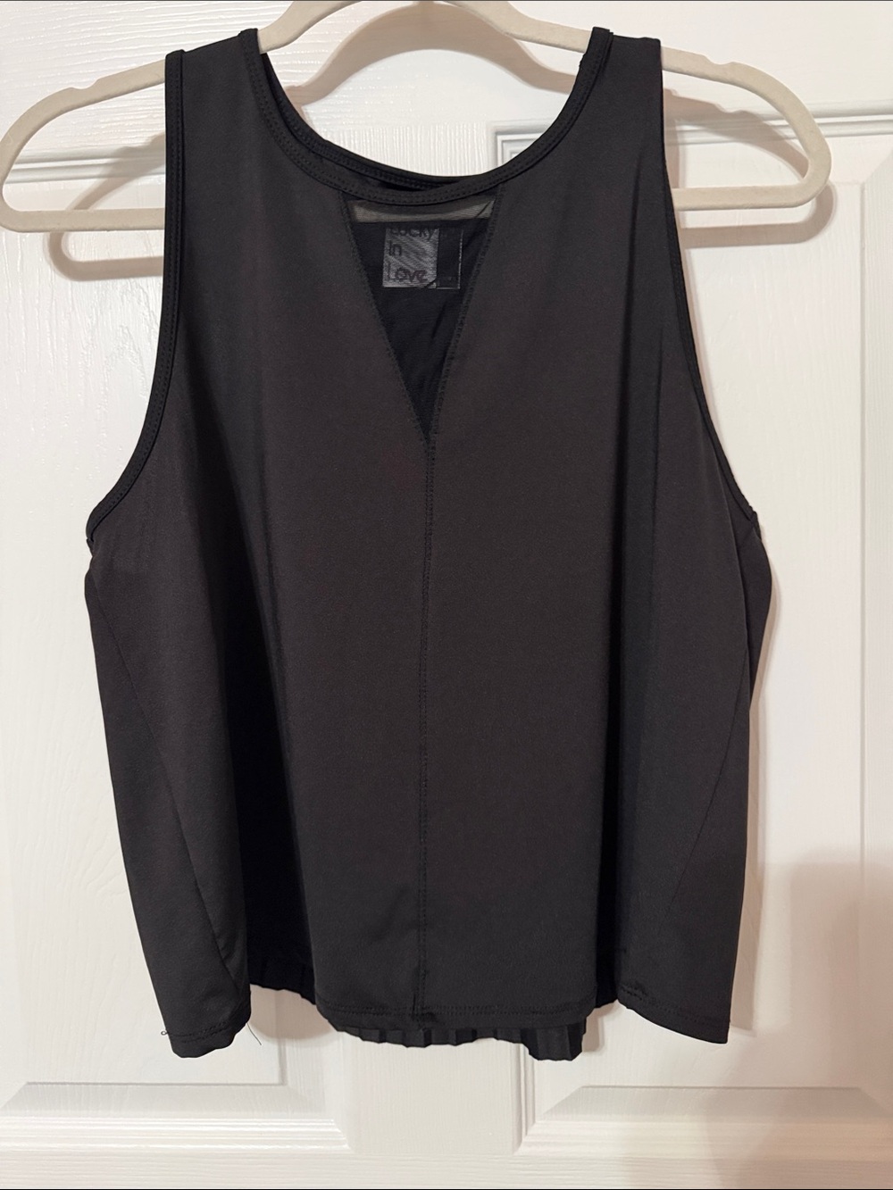 Lucky in Love Black Sleeveless V-Neck Tank Top